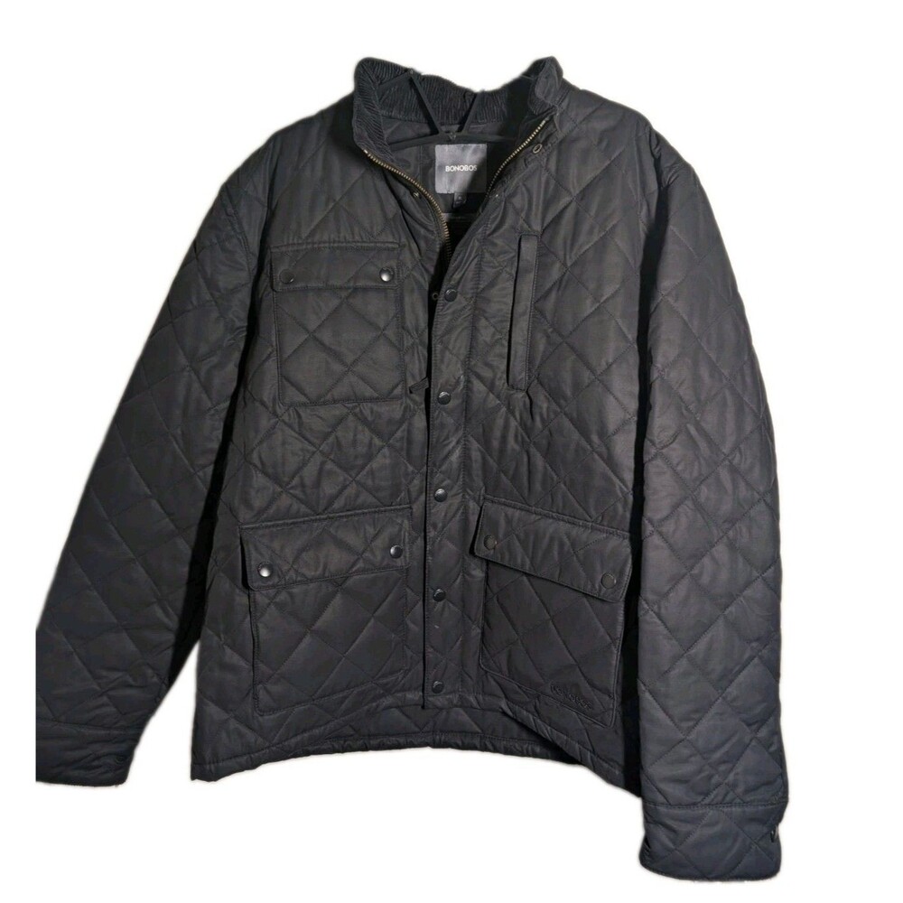 Bonobos Banff Quilted Field Jacket Mens XL Black Standard Fit Utility Coat